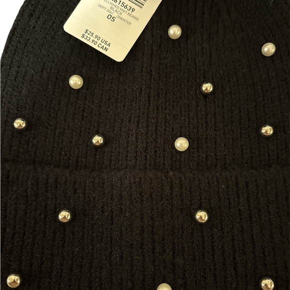 Torrid Black Embellished Beanie with Pom and Pearl Details - Picture 2 of 2